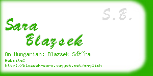 sara blazsek business card